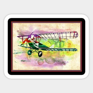 Biplane : Pop Art Abstract Whimsical Print Sticker